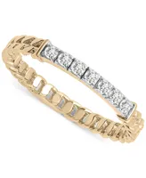 Audrey by Aurate Diamond Bar Chain Link Ring (1/6 ct. t.w.) in Gold Vermeil, Created for Macy's