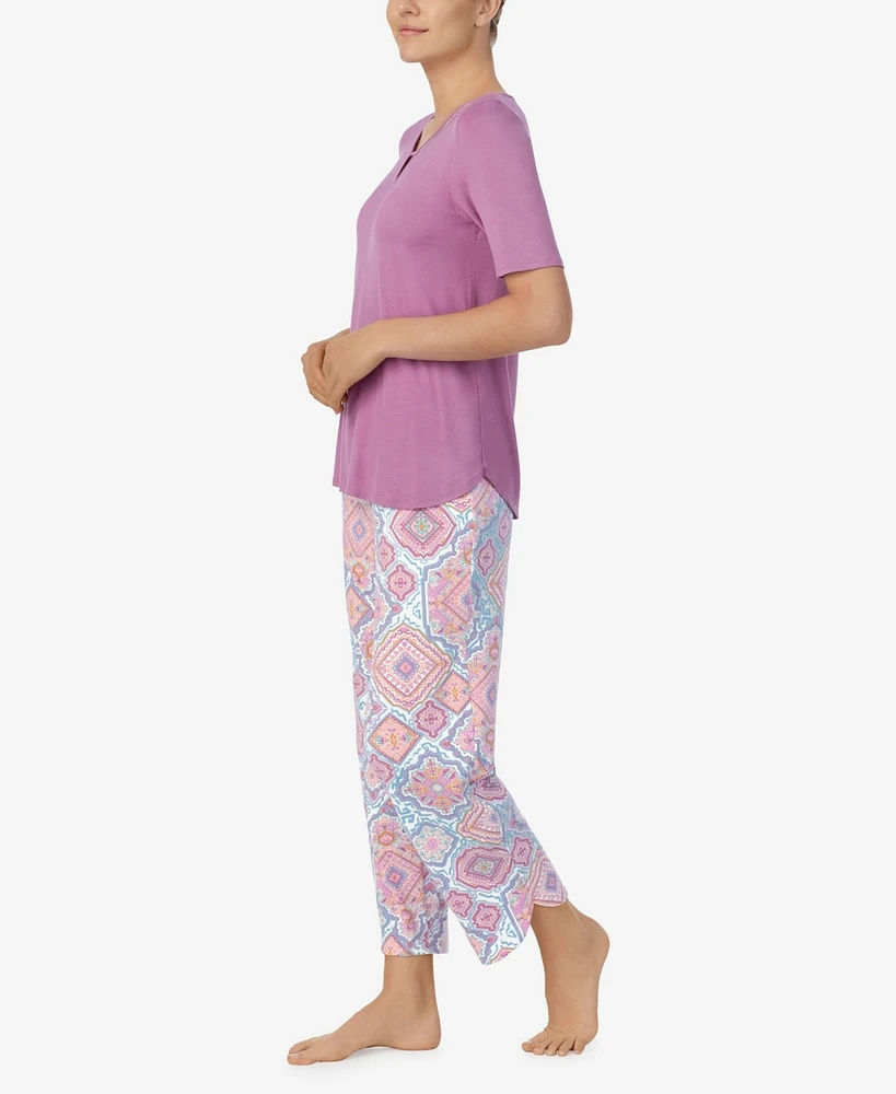 Ellen Tracy Women's Short Sleeve 2 Piece Pajama Set