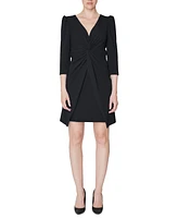 julia jordan Women's Puffed-Shoulder Twist-Front Dress