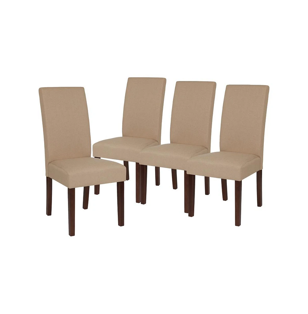 Merrick Lane Ellison Mid-Century Panel Back Parsons Accent Dining Chair - Set Of 4