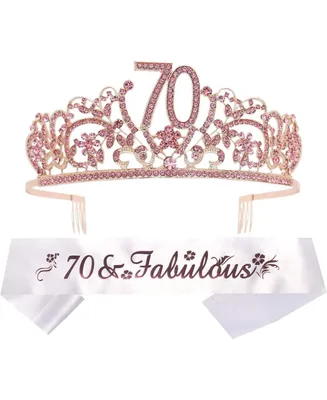 MEANT2TOBE 70th Birthday Sash and Tiara for Women