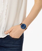Coach Unisex Elliot Saddle Leather Strap Watch 40mm