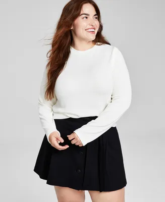 And Now This Trendy Plus Size Ribbed Crewneck Top