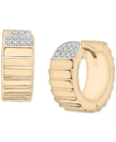 Audrey by Aurate Diamond Cluster Textured Small Huggie Hoop Earrings (1/10 ct. t.w.) in Gold Vermeil, Created for Macy's