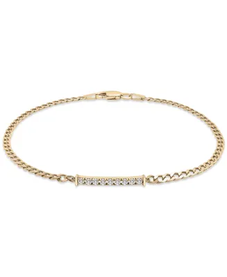 Audrey by Aurate Diamond Bar Curb Link Bracelet (1/6 ct. t.w.) in Gold Vermeil, Created for Macy's