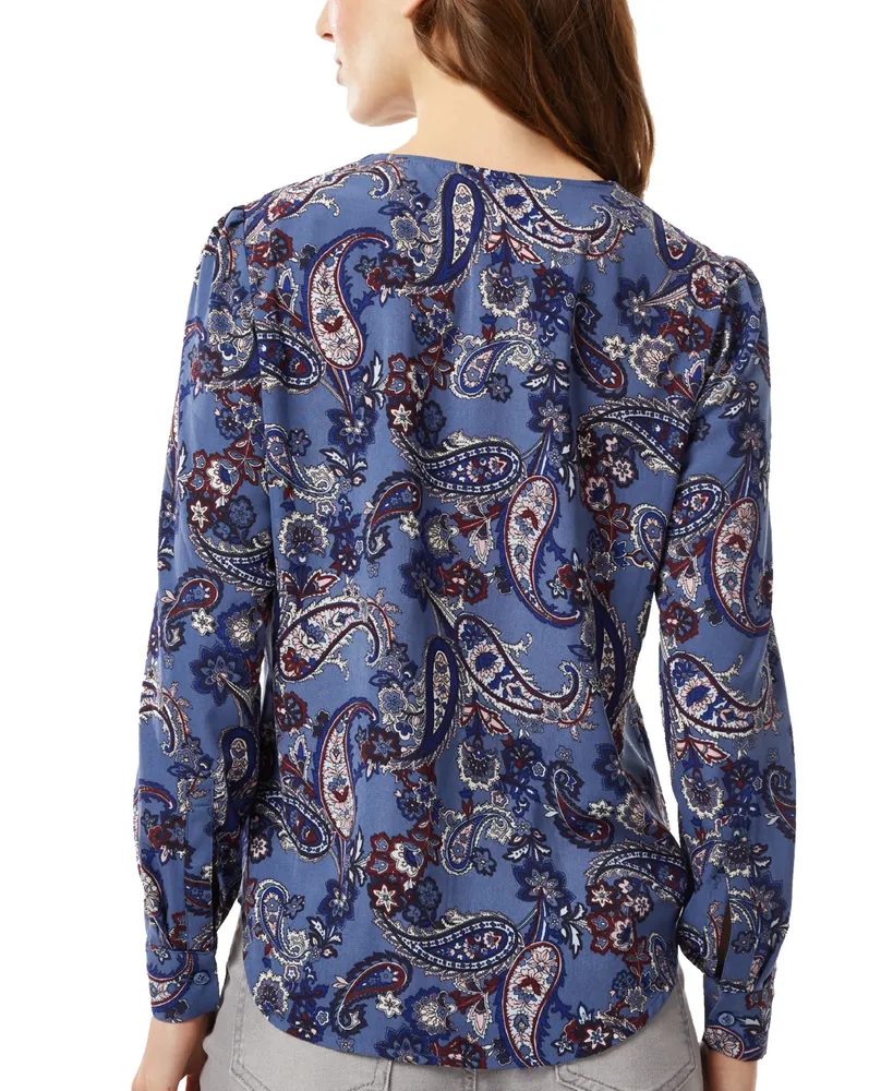 Jones New York Women's Simplified Printed Utility Blouse