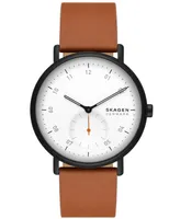 Skagen Men's Kuppel Quartz Three Hand Brown Leather, 44mm