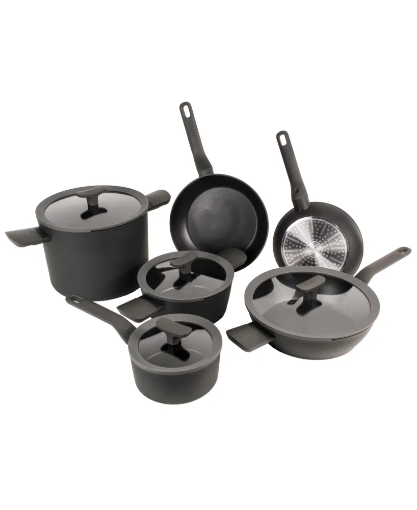 BergHOFF Leo Stone Cast Aluminum 11-pc. Non-Stick Cookware Set, Black