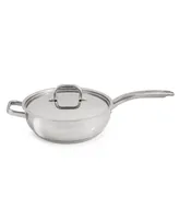 BergHOFF Belly Shape 18/10 Stainless Steel 9.5" Deep Skillet with Ss Lid, 3.2qt.