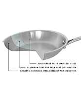 BergHOFF Professional Tri-Ply 18/10 Stainless Steel 11" Saute Pan with Ss Lid, 4.6qt.