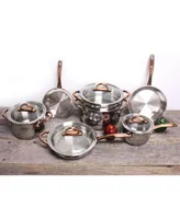 BergHOFF Ouro 18/10 Stainless Steel 5 Piece Starter Cookware Set with Glass Lids