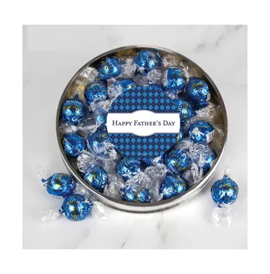 Father's Day Candy Gift Tin with Chocolate Lindor Truffles by Lindt Large Plastic Tin with Sticker By Just Candy