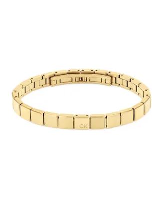 Calvin Klein Men's Gold-Tone Stainless Steel Square Bead Bracelet - Gold