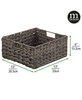 mDesign Woven Farmhouse Pantry Food Storage Bin Basket Box, - 6 Pack