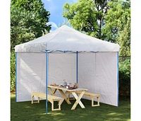 vidaXL Party Tent Sidewall 2 pcs with Zipper Pe White