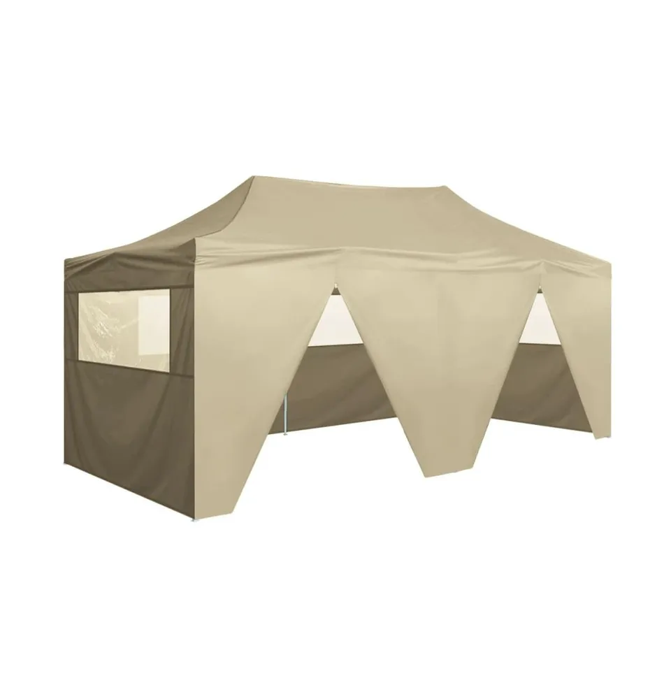 vidaXL Professional Folding Party Tent with 4 Sidewalls 9.8'x19.7' Steel Cream