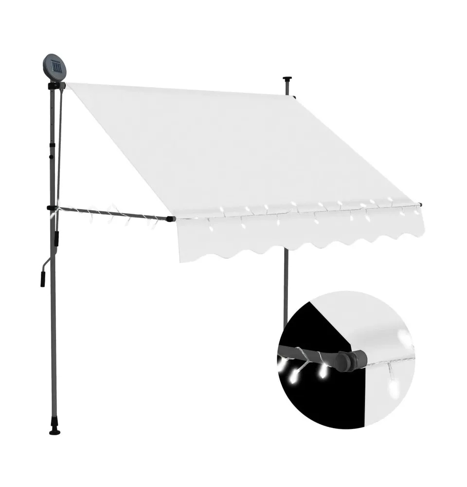 Manual Retractable Awning with Led 39.4" Cream