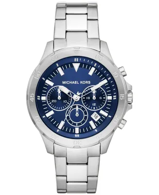 Michael Kors Men's Greyson Chronograph Silver-Tone Stainless Steel Watch 43mm