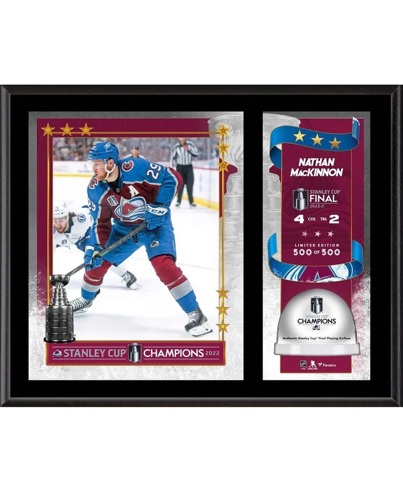 Fanatics Authentic Nathan MacKinnon Colorado Avalanche 2022 Stanley Cup  Champions 12'' x 15'' Sublimated Plaque with Game-Used Ice from the 2022  Stanley Cup Final