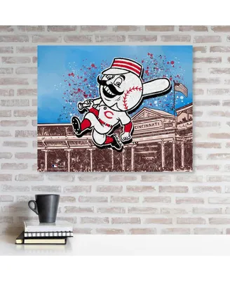 Cincinnati Reds Stretched 20" x 24" Canvas Giclee Print - Designed by Artist Maz Adams