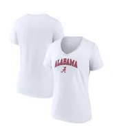 Women's Fanatics White Alabama Crimson Tide Evergreen Campus V-Neck T-shirt