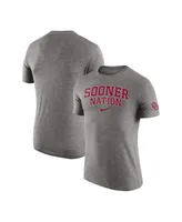 Men's Nike Heathered Gray Oklahoma Sooners 2-Hit Tri-Blend T-shirt