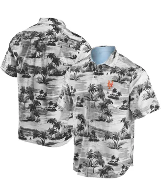 Men's Tommy Bahama Black New York Mets Tropical Horizons Button-Up Shirt