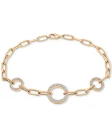 Wrapped in Love Diamond Circles Paperclip Link Bracelet (1/2 ct. t.w.) in 14k Gold, Created for Macy's