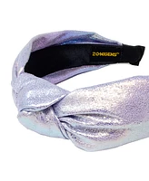Tiny Treats Girls Purple Shiny Knotted Headband