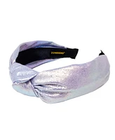 Tiny Treats Girls Purple Shiny Knotted Headband