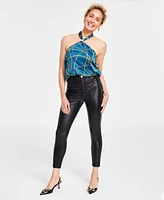 I.n.c. International Concepts Women's Faux-Leather Skinny Pants, Created for Macy's