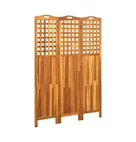 vidaXL 3-Panel Room Divider 47.6"x0.8"x66.9" Solid Acacia Wood