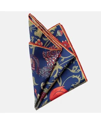 Elizabetta Men's Pavone - Large Silk Pocket Square for Men