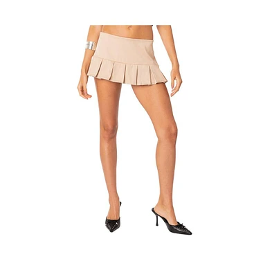 Women's Pleated Hem Mini Skort