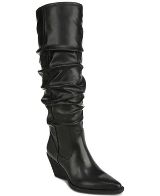 Zodiac Women's Riau Pointed-Toe Slouch Wide-Calf Tall Western Boots