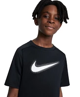 Nike Big Boys Dri-fit Multi+ Logo-Print Training T-Shirt