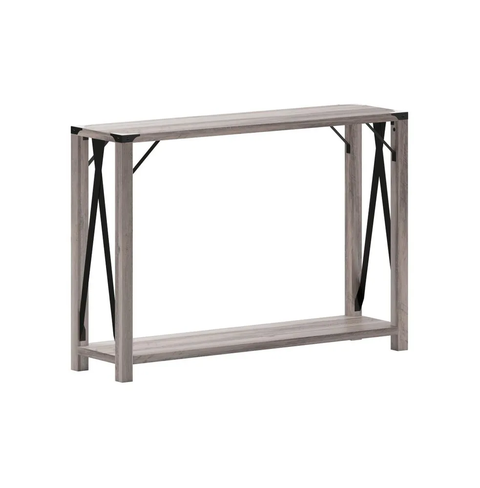 Merrick Lane Green River Modern Farmhouse Engineered Wood Sofa Table And Powder Coated Steel Accents