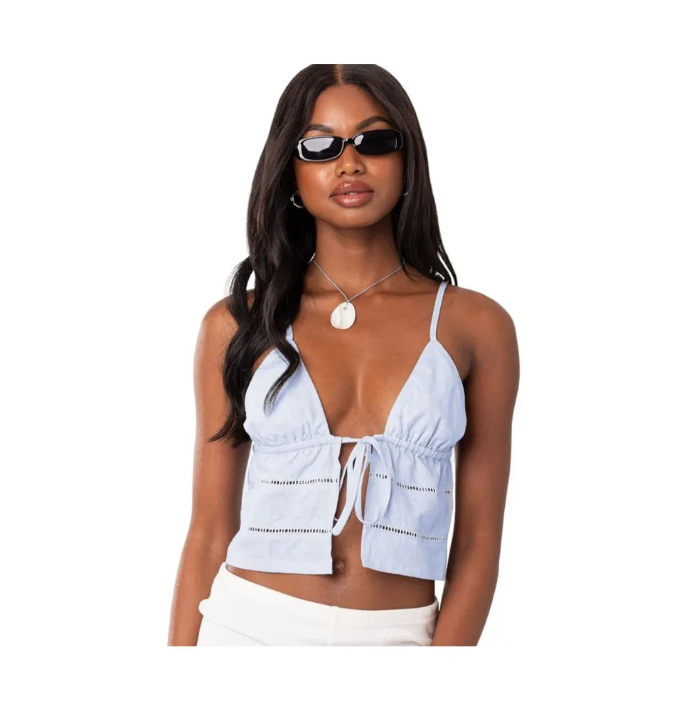 Edikted Candy cotton tie front tank top | CoolSprings Galleria