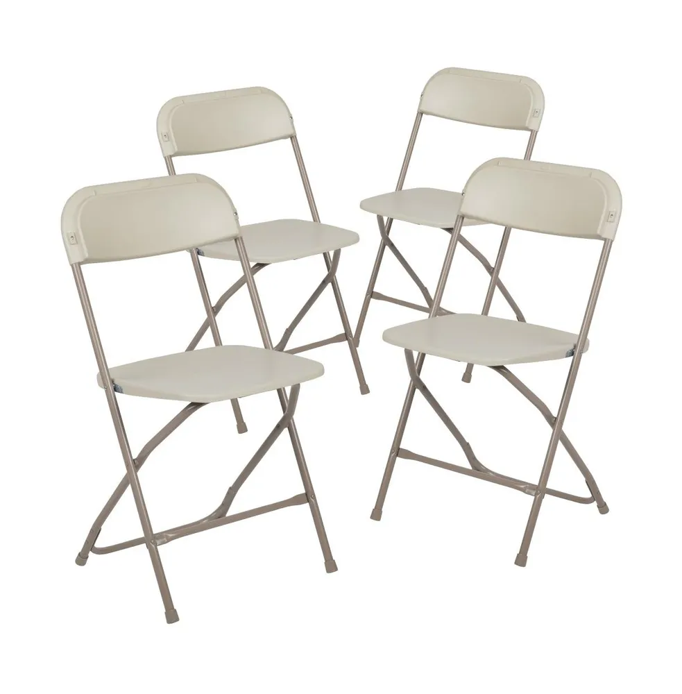 Emma+Oliver Plastic Folding Chair - 4 Pack 650Lb Weight Capacity