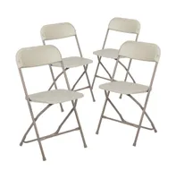 Emma+Oliver Plastic Folding Chair - 4 Pack 650Lb Weight Capacity