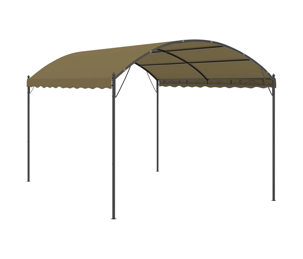 vidaXL Gazebo 13.1'x9.8'x8.5' Taupe 0.6 oz/ft²