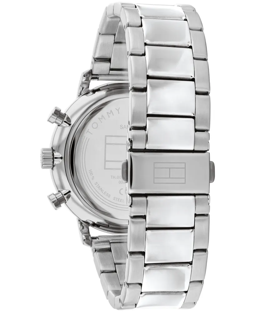 Tommy Hilfiger Men's Multifunction Silver-Tone Stainless Steel Bracelet Watch 44mm