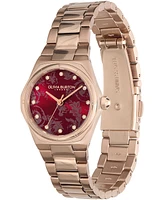 Olivia Burton Women's Sports Luxe Hexa Mini Carnation Gold-Tone Stainless Steel Bracelet Watch 28mm