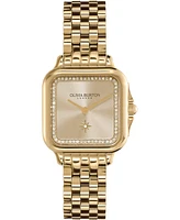 Olivia Burton Women's Soft Square Gold-Tone Stainless Steel Bracelet Watch 28mm