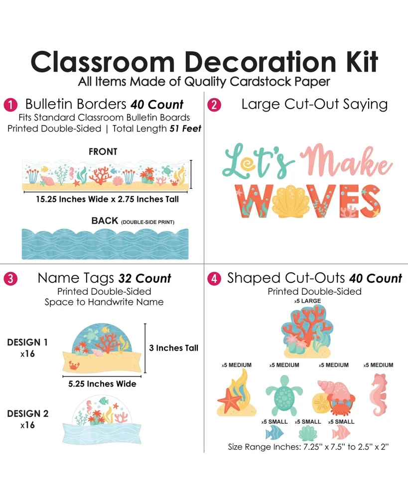 Ocean Creatures - School Bulletin Board Set - Classroom Decoration Kit - Assorted Pre