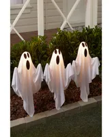 Set of 6 Led Lighted Ghost Outdoor Halloween Lawn Stakes, 30"