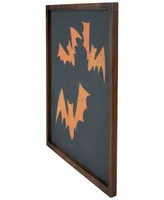 15.75" Framed Halloween Wall Decor with Bat Silhouettes