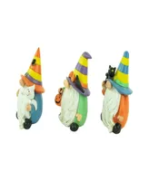 Set of 3 Halloween Gnomes Decoration, 6"