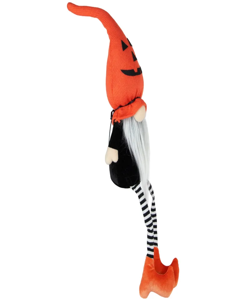 22" Halloween Gnome with Striped Dangling Legs