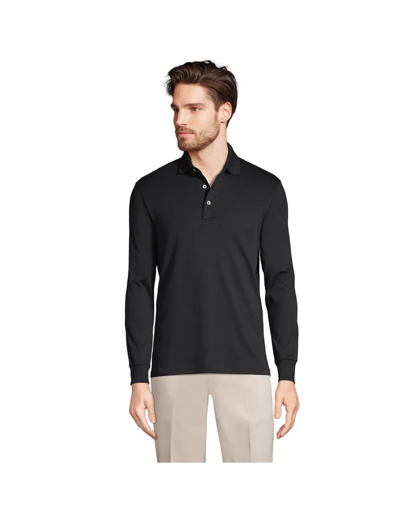 Lands' End Men's Long Sleeve Cotton Supima Polo Shirt